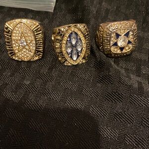 Dallas Cowboys Mens Gold and Blue Statement Rings size 9 & 9.5